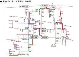 阪神バス路線図（尼崎エリア2）