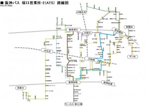 阪神バス路線図（尼崎エリア3）